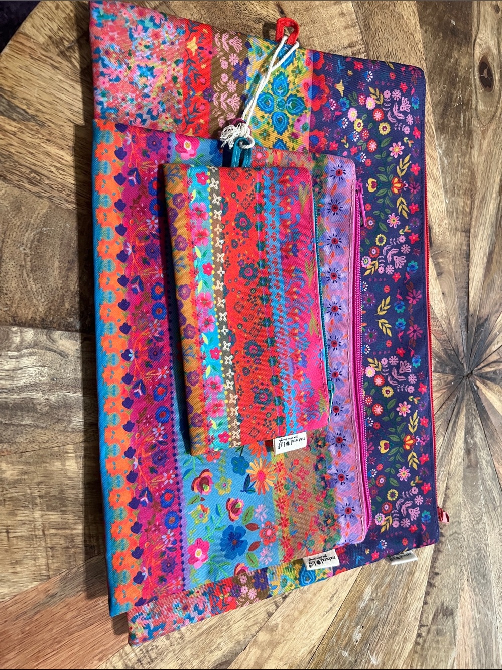 Natural Life Boho Floral Multi-Color Women’s Pouch Set